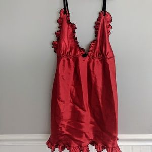 Red lingerie set, nighty and thong